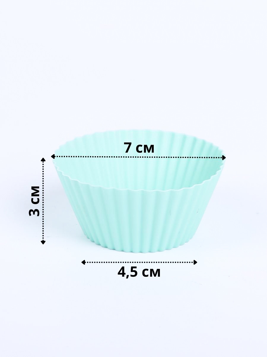 Силиконовая форма для выпечки кексов, печенья MALLONY ROSEO, набор из 6 формочек - фото 3 - id-p108976195