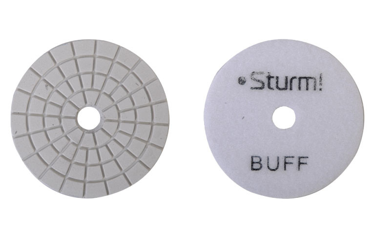 9012-W100-BUFF Алмазный гибкий шлифовальный круг, 100 мм, BUFF, мокрое шлиф., 1 шт. Sturm! - фото 1 - id-p108976579