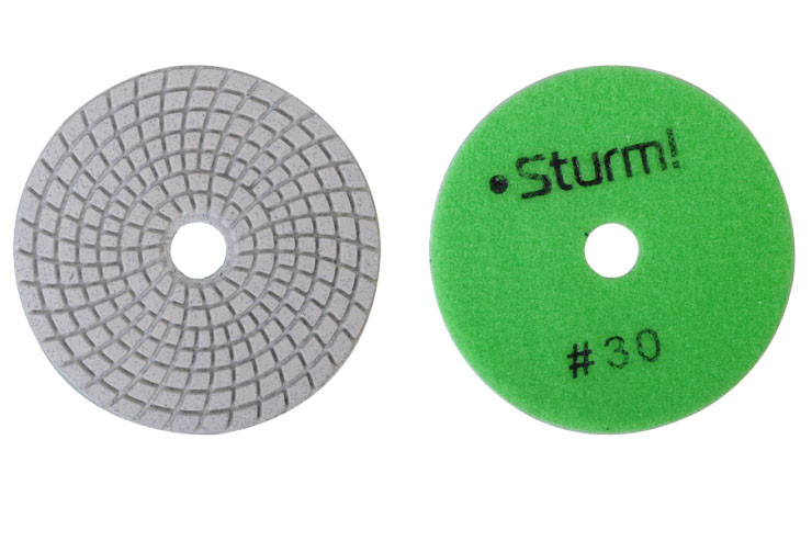 9012-W100-30 Алмазный гибкий шлифовальный круг, 100 мм, P30, мокрое шлиф. 1 шт. Sturm! - фото 1 - id-p108976587