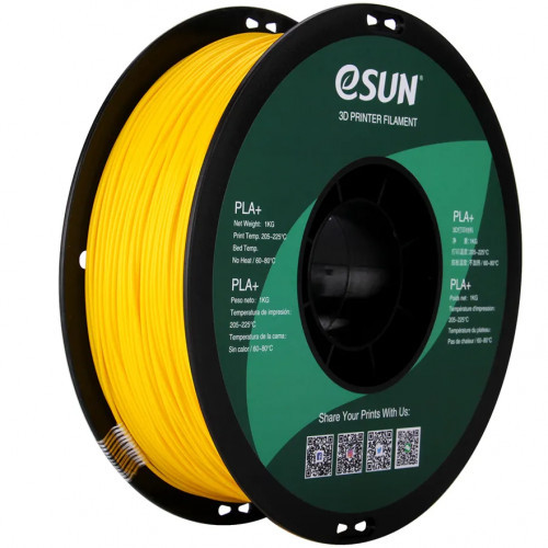 ESUN 3D PLA+ Пластик Yellow/1.75mm/1kg/roll расходный материалы для 3d-печати (PLA+175Y1) - фото 1 - id-p101006502