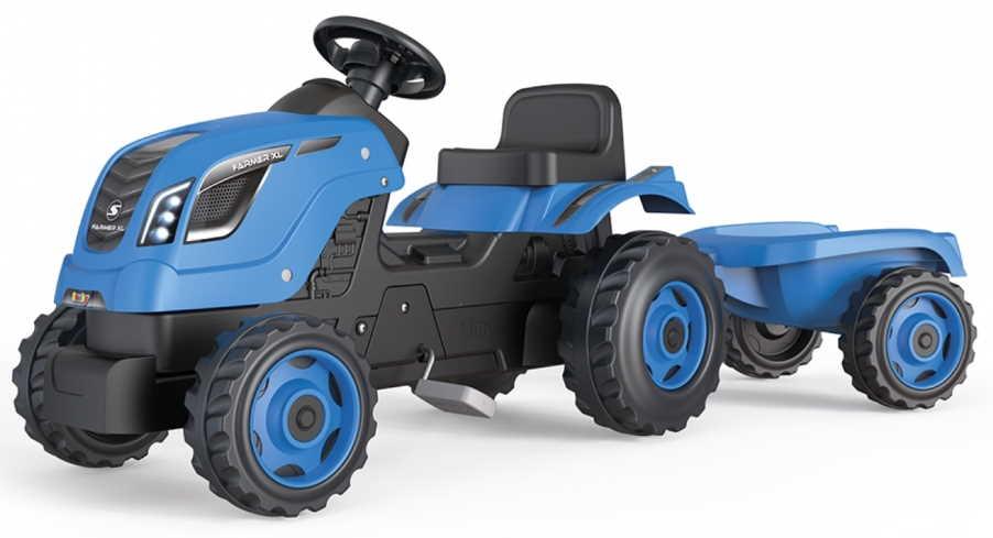 Трактор педальный с прицепом и открывающимся капотом XL синий 710129 Smoby - фото 1 - id-p108985083