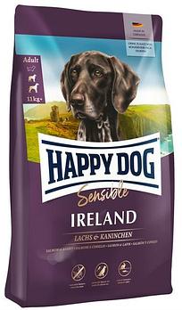 Happy Dog Sensible IRELAND для собак с чувствительной кожей и шерстью с лососем и кроликом, 12,5кг