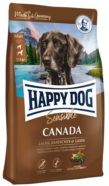 Happy Dog Sensible CANADA для активных собак с чуствительным пищеварением лосось, кролик, ягненок, 11кг