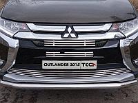 Защита радиатора верхняя 12 мм (с парктроником) ТСС для Mitsubishi Outlander 2015-2018