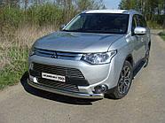 Защита радиатора нижняя 12 мм ТСС для Mitsubishi Outlander 2014-2015