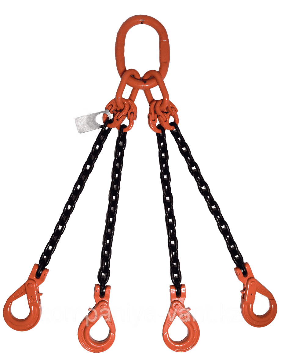Строп цепной 4-х ветвевой  11,5тн L5,0м крюк самозакрывающийся, фото 1