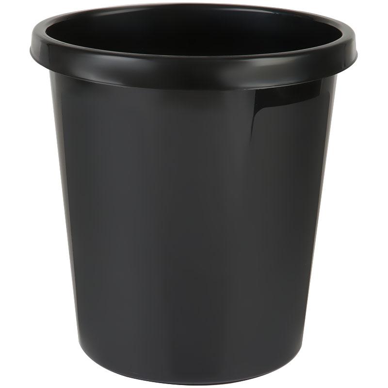 Корзина для мусора СТАММ 9 литров, цельная, черная