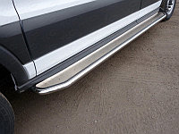 Порог с площадкой (нерж. лист) 42,4 мм (левый) ТСС для Ford Transit FWD L2 2013-