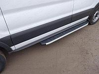 Порог алюминиевый с пластиковой накладкой 1720 мм (левый) ТСС для Ford Transit FWD L2 2013-