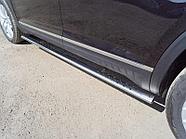 Пороги овальные с проступью 75х42 мм ТСС для Volkswagen Teramont 2018-2020