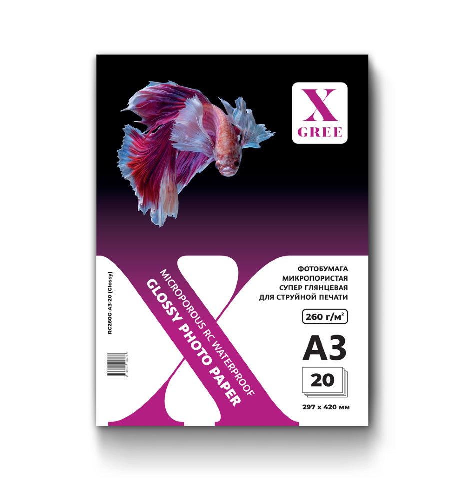 RSIP260-A3-20 (Silk) Фотобумага микропористая для струйной печати X-GREE ШЕЛКОВИСТАЯ A3*297x420мм/20л/260г NEW