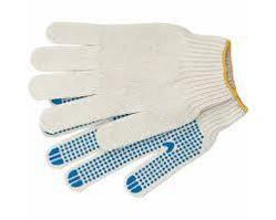 Перчатки х/б, ПВХ "точка", 5 нит. 7,5 класс (белые, черные) 60 гр 10/400
