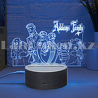 Декоративный 3Д светильник ночник семейка Аддамс