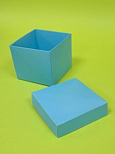 Коробка крышка+дно 8,5*8,5*8см голубая