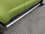 Пороги овальные с проступью 75х42 мм ТСС для Kia Soul 2014-2016