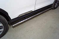 Пороги овальные с проступью 75х42 мм ТСС для Gac GS8 2.0T 4WD 2021-2023