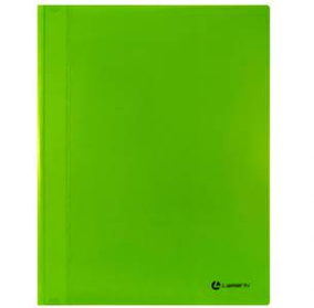 Папка-скоросшиватель, А4, 0,30 мм, непрозр. верхний лист, внутренний карман, зеленая