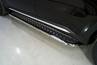 Пороги с площадкой 75х42 мм ТСС для Kia Sorento 4 2020-