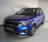 Пороги с площадкой 42,4 мм ТСС для Kia Seltos 2020-