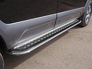 Пороги с площадкой 75х42 мм ТСС для Kia Mohave 2008-2016