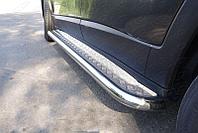 Пороги с площадкой 60,3 мм ТСС для Jeep Cherokee (Sport, Longitude, Limited) 2014-