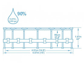 Каркасный бассейн Bestway 56488 (457*107 см) на 14970 литров, фото 3