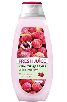 Крем-гель для душа "Fresh Juice"  Litchi&Raspberry, 400мл