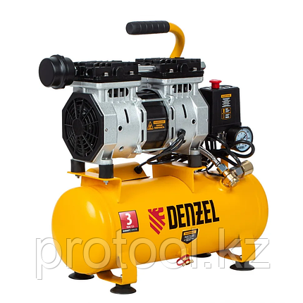 Компрессор DLS650/10 безмаслянный малошумный 650 Вт, 120 л/мин,ресивер 10 л// Denzel, фото 1