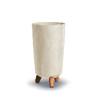 Горшок на деревянных ножках Gracia Tubus Slim DGTL200E | Prosperplast Крем