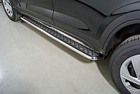 Пороги с площадкой 42,4 мм ТСС для Hyundai Creta 2021-