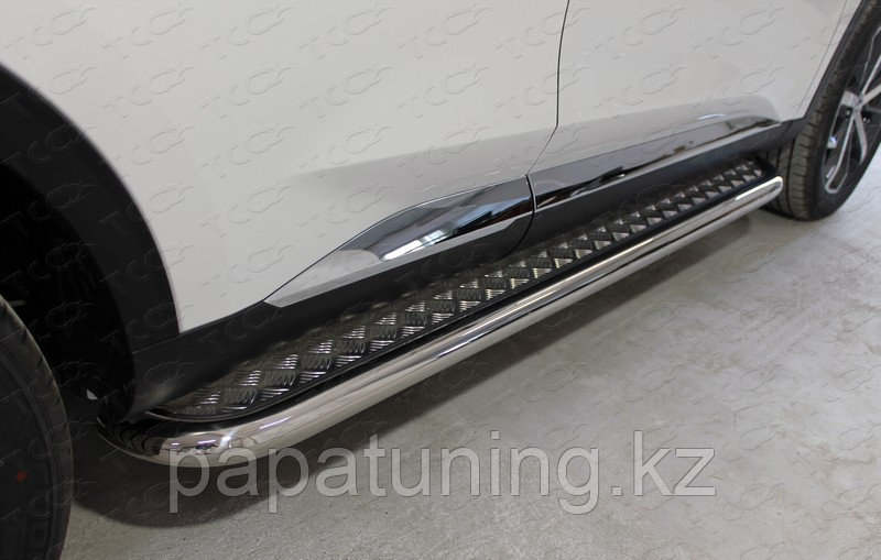 Пороги с площадкой 60,3 мм ТСС для HAVAL F7 4WD 2022-, фото 1