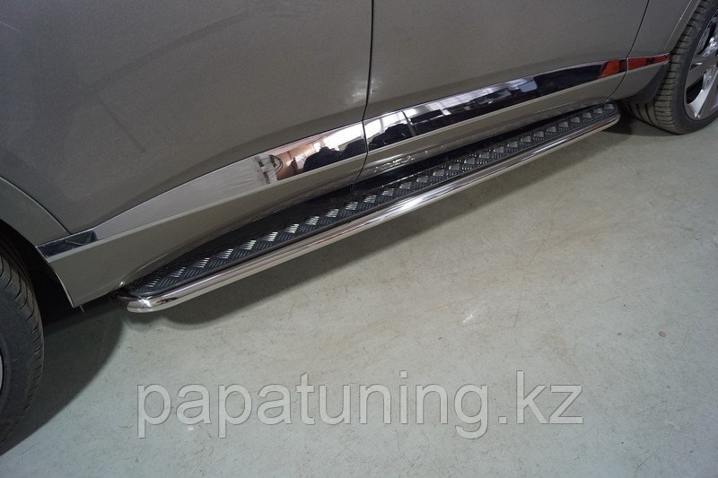 Пороги с площадкой 42,4 мм ТСС для Genesis GV80 4WD 3D 2020-, фото 1