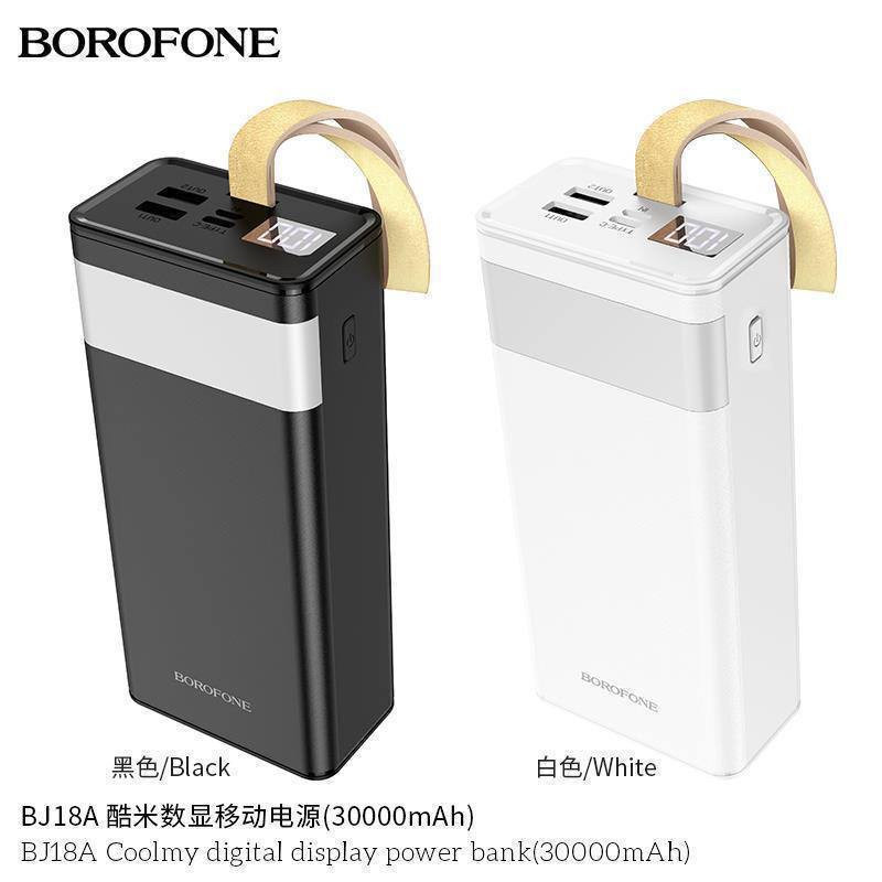 Портативный аккумулятор Power bank Borofone BJ18A 30000mAh с лампой черный - фото 1 - id-p109044817