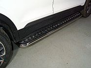 Пороги с площадкой 42,4 мм ТСС для Geely Coolray 2020-2024