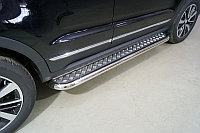 Пороги с площадкой 60,3 мм ТСС для Changan CS55 2WD 1.5T 2022-