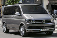 Пороги с площадкой (нерж. лист) 75х42 мм ТСС для Volkswagen Multivan (T6) 2015-