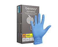 Перчатки Benovy нитриловые голубые, 200 шт.