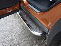Пороги с площадкой (нерж. лист) 42,4 мм ТСС для Nissan Murano 2016-