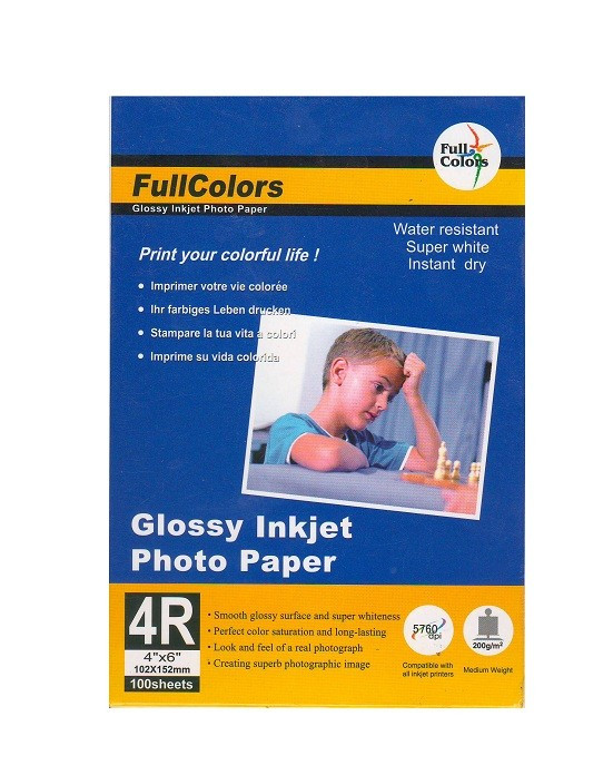 Фотобумага Глянцевая 4R/100/200г FullColors 200GSM-102*152-100(48)
