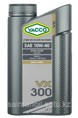 Моторное масло YACCO VX 300 SAE 10W-40 (1л) - фото 1 - id-p107632354