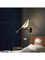 Настенный светодиодный светильник Bluebird, свечение нейтральное, цвет черно-золотой