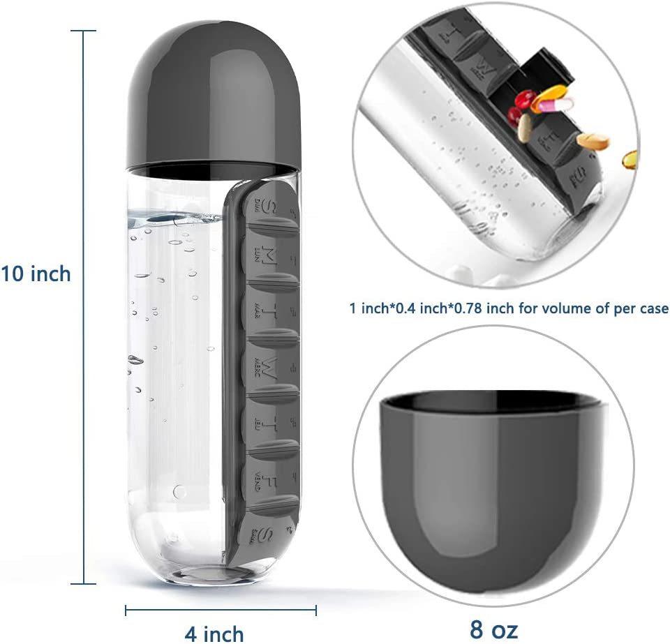 Бутылка для воды пластиковая с пеналом для таблеток - фото 3 - id-p108961308