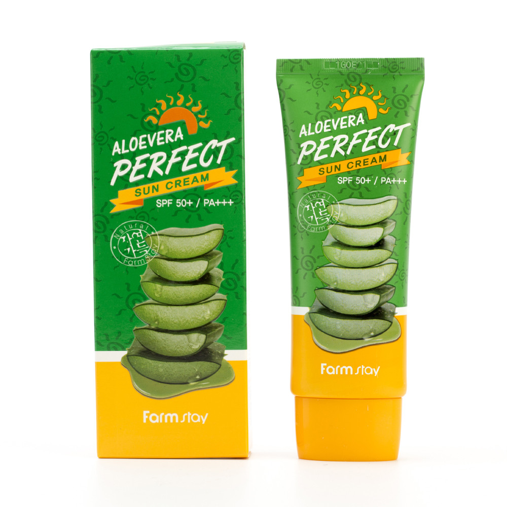 Farmstay Aloevera Perfect Sun Cream Spf50+/Pa+++ 70 Ml - фото 1 - id-p109052790