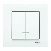 ДВОЙНОЙ ВЫКЛЮЧАТЕЛЬ С ПОДСВЕТКОЙ KARRE BEYAZ