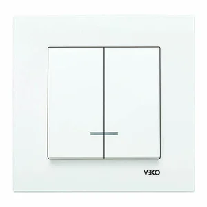 ДВОЙНОЙ ВЫКЛЮЧАТЕЛЬ С ПОДСВЕТКОЙ KARRE BEYAZ