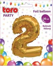 Шар надувной,дизайн Цифра 2;30 см.