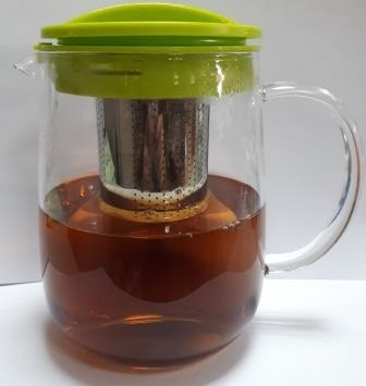 Чайник стеклянный 900 мл с фильтром из нержавеющей стали,боросиликатное стекло, фото 1