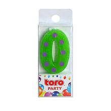 Свеча для торта с держателем цифра "0"