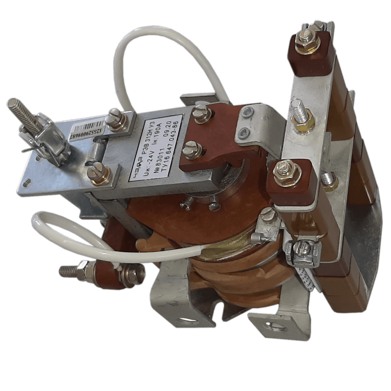 Реле электромагнитное РЭВ312Н У3 Uн 24 В Iн 190 А 1"п" Iср. 260-280 А Iотп. 220-230 А реле контроля тока - фото 1 - id-p109053556