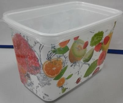 Контейнер для продуктов прямоуг. пласт. 1,2 л.с рисунком и прозрачной крышкой, фото 1